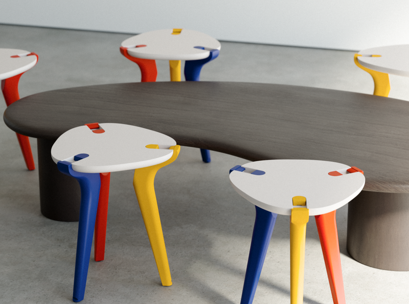 Tabouret Baiji Mondrian