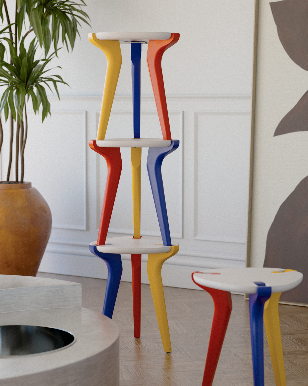 Tabouret Baiji Mondrian